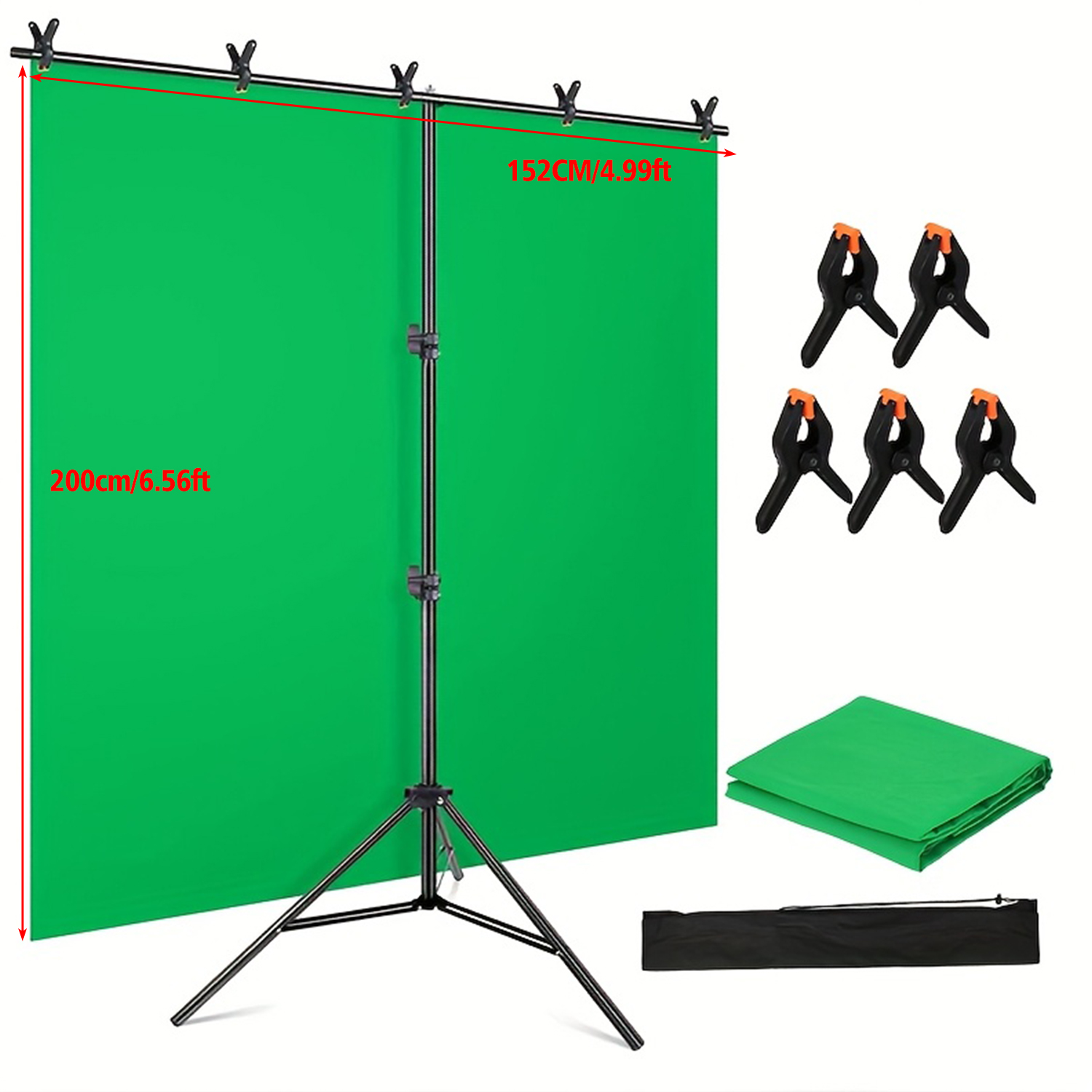 Green Screen Collapsible - Kit d'arrière-plan pour écran vert avec
